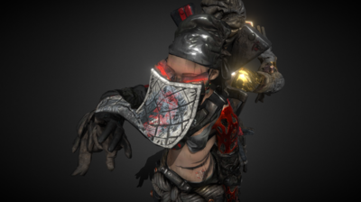 赛博朋克 pbr 次世代 赛博朋克女人 特工 科幻人类 半人半机械 女法师