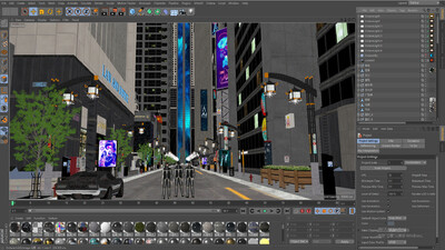 C4D未来城市街道 街区模型-科幻场景模型库-Cinema 4D(.c4d)模型下载-cg模型网
