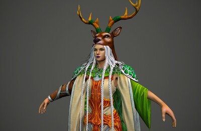 次世代 鹿族长老 森林法师 witch 简模 部落头领 巫师