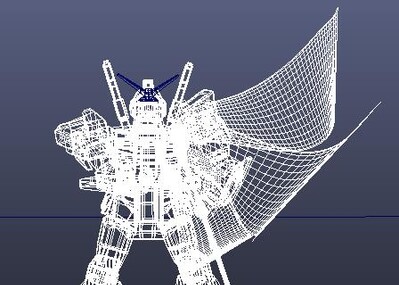 高达 机器人 蓝色 炫酷披风