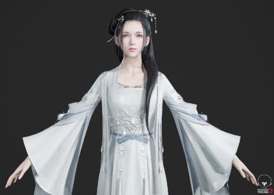 PBR 汉服美女模型-女人模型库-3ds Max(.max)模型下载-cg模型网
