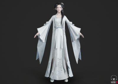 PBR 汉服美女模型-女人模型库-3ds Max(.max)模型下载-cg模型网