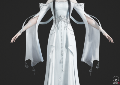 PBR 汉服美女模型-女人模型库-3ds Max(.max)模型下载-cg模型网