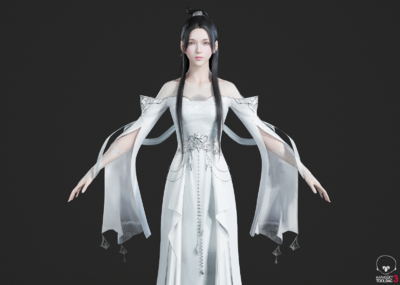 PBR 汉服美女模型-女人模型库-3ds Max(.max)模型下载-cg模型网