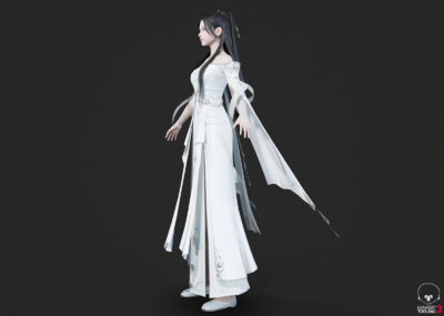 PBR 汉服美女模型-女人模型库-3ds Max(.max)模型下载-cg模型网
