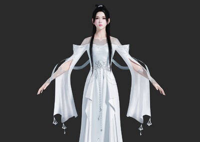 PBR 汉服美女模型-女人模型库-3ds Max(.max)模型下载-cg模型网