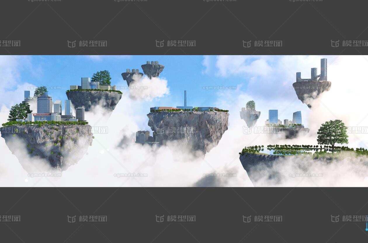 天空之城空中 城市阿凡达浮山浮云智慧城市vdb格式体积云无插件 Cg模型网 Cgmodel 三维设计师交流互动平台 专注多品类3d模型下载 原创作品分享 软件学习