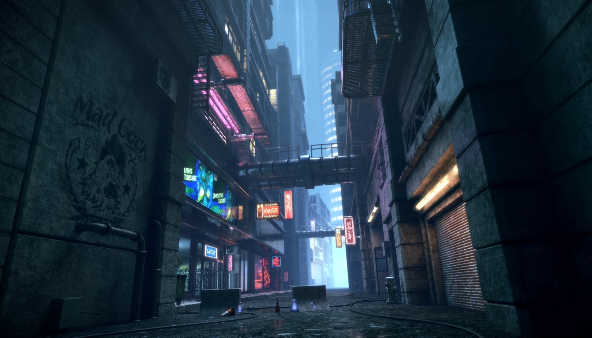 赛博朋克的一角_alphabte作品_场景/空间/建筑_cg模型网