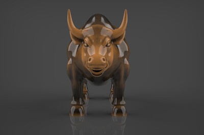 华尔街公牛雕塑 铜牛 水牛 黄_星河映画作品_动物哺乳_cg模型网