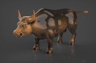 华尔街公牛雕塑 铜牛 水牛 黄_星河映画作品_动物哺乳_cg模型网