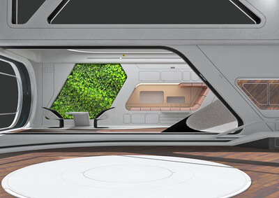 科幻房间 未来房子 科幻卧室 飞船内部 太空船 宇宙飞船内部 scifi