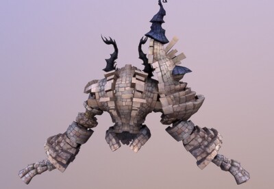 卡通 手绘 巨灵石怪 怪物