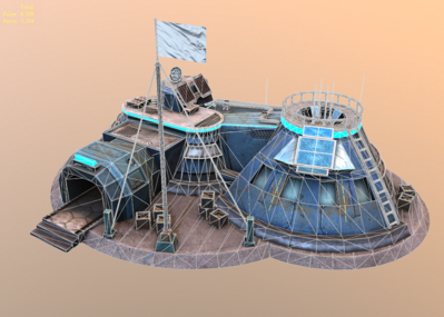 次时代 pbr 军营 科幻 未来 星际 空间站 堡垒