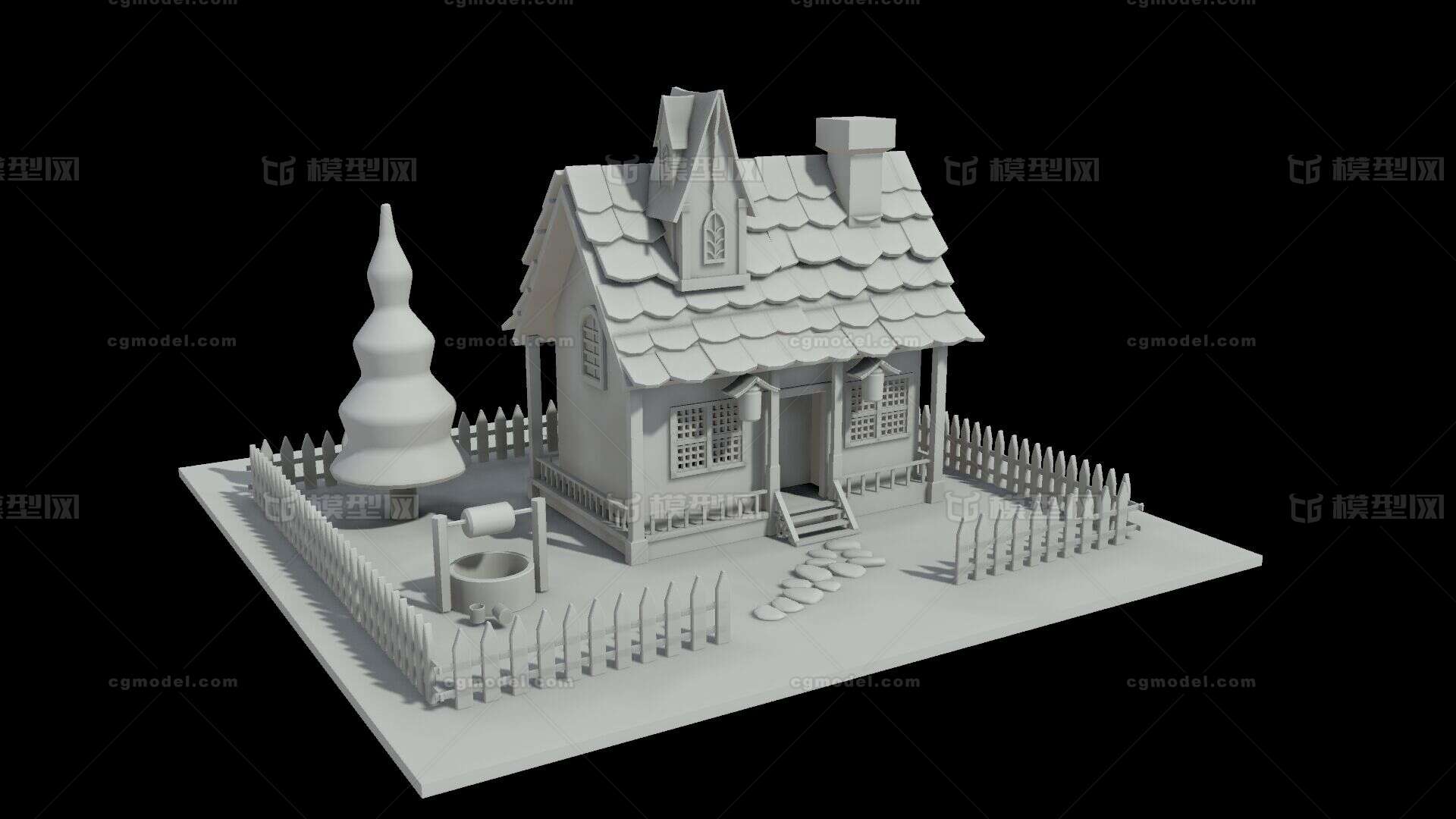 古代简单小房子(mb格式和obj格式都有)模型-古代场景模型库-maya(.