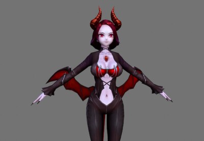 手绘二次元女妖精卡通魔女漫画女魔