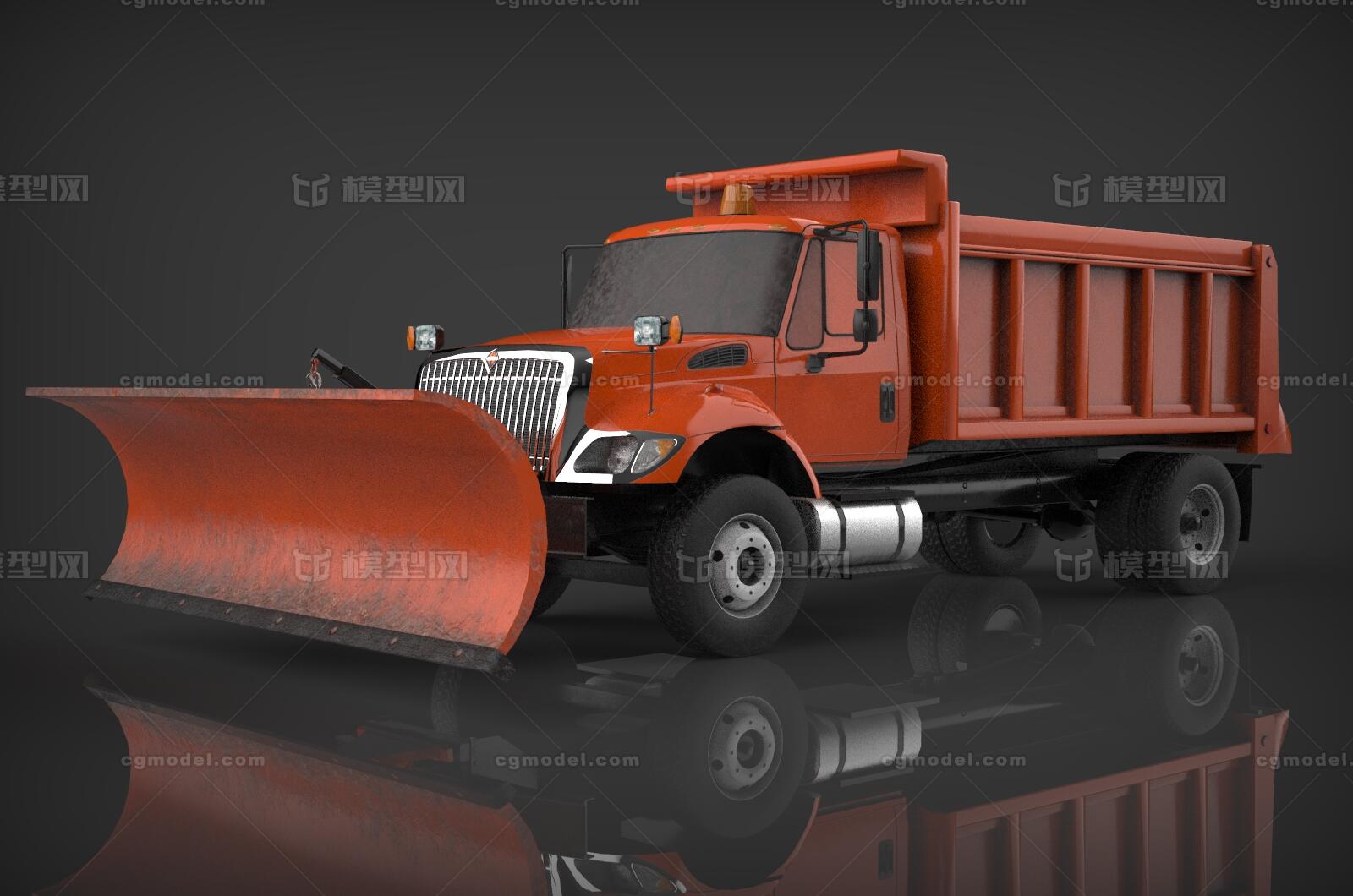 次世代pbr铲雪车扫雪车清道车推雪除雪城市卫生特殊车辆公共车辆