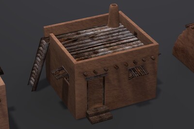 土房子土墙房子石屋房屋泥土房_molier68作品_场景场景部件_cg模型网