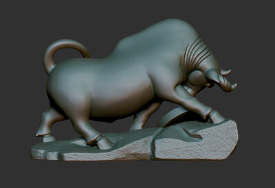中式雕塑模型 招财牛 生肖牛 (3d打印模型)