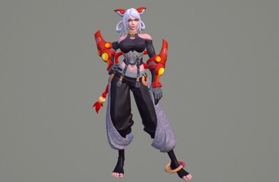 pbr 修罗女魔【带动画】次世代 格斗女战士  阿修罗