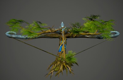 次世代 精灵树弓弩 精灵弩车  2k贴图 弩箭简模 大型弓弩  冷兵器