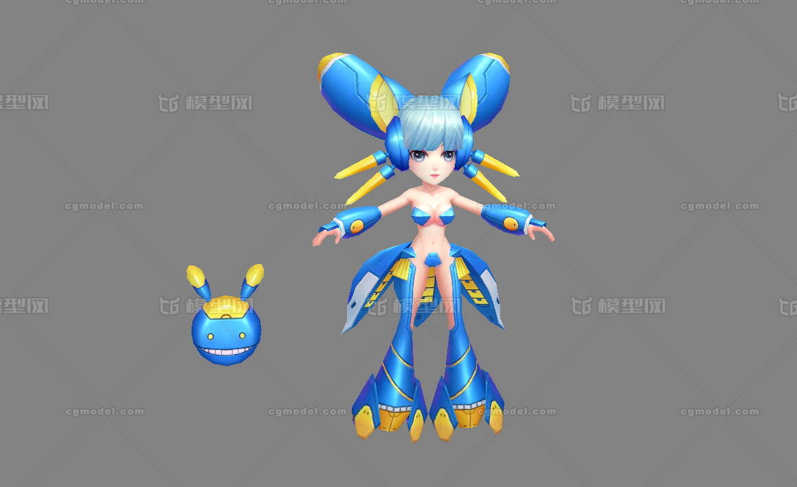 卡通 q版 机甲少女 机械萝莉 机器生化人