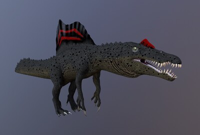 次时代  spinosaurus 棘龙  棘背龙 背部有小帆 古生物 恐龙  动物 4k