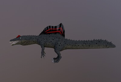 次时代  spinosaurus 棘龙  棘背龙 背部有小帆 古生物 恐龙  动物 4k