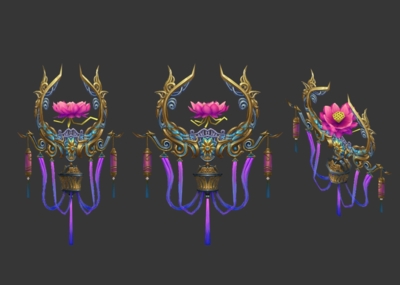 莲花台 兽首 金龙头 法宝 法器 中国风 写实类