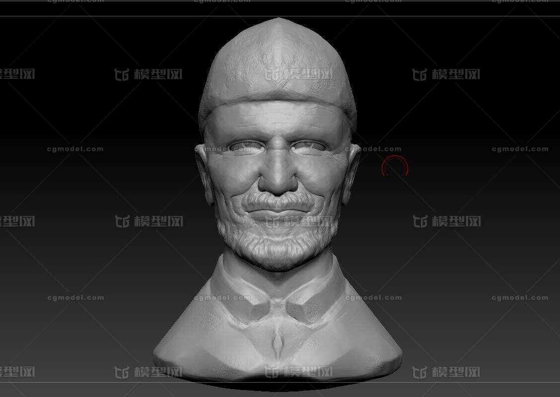 老人头像雕刻_奈何桥作品_人物男人_cg模型网