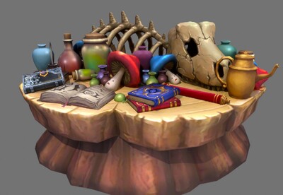 卡通 魔法 试验台 魔法师 magic _bunny2020作品_场景场景部件_cg模型