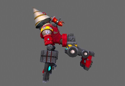 卡通 手绘 钻头机器人 挖掘机器人 robot