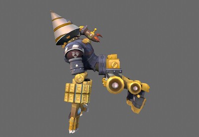 卡通 手绘 钻头机器人 挖掘机器人 robot