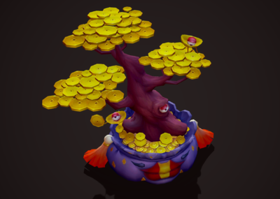 q版卡通可爱摇钱树发财树招财树