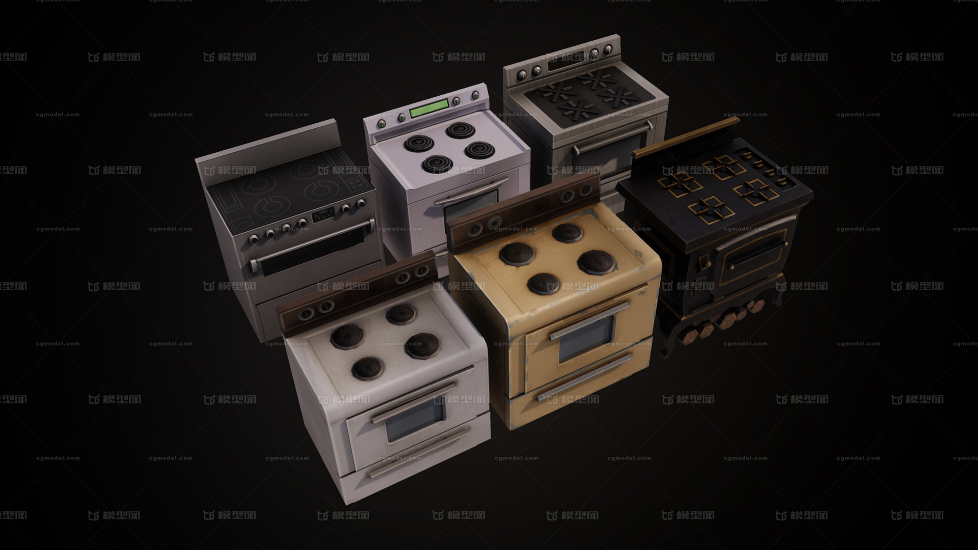 燃气灶 煤气炉模型-厨卫电器模型库-FBX(.fbx)模型下载-cg模型网