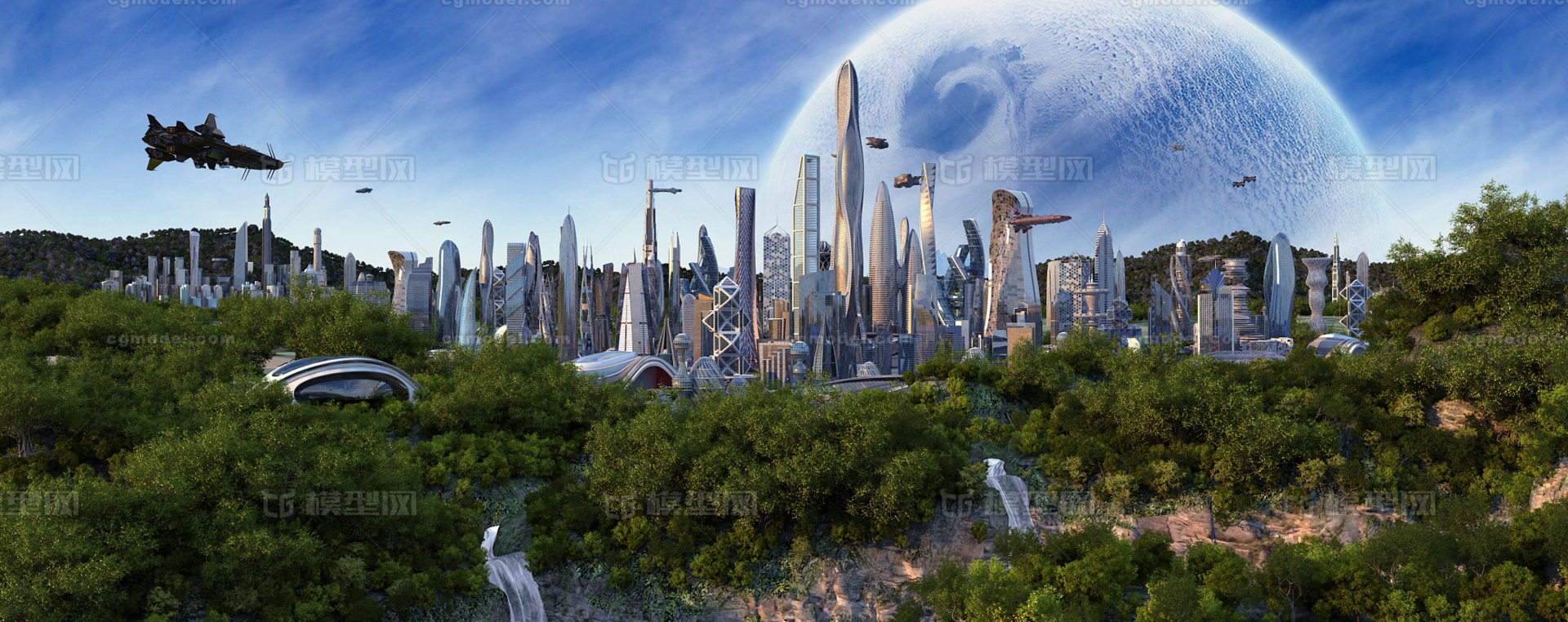 未来城市 未来世界 科幻城市 未来建筑_liboss作品_场景科幻场景_cg模