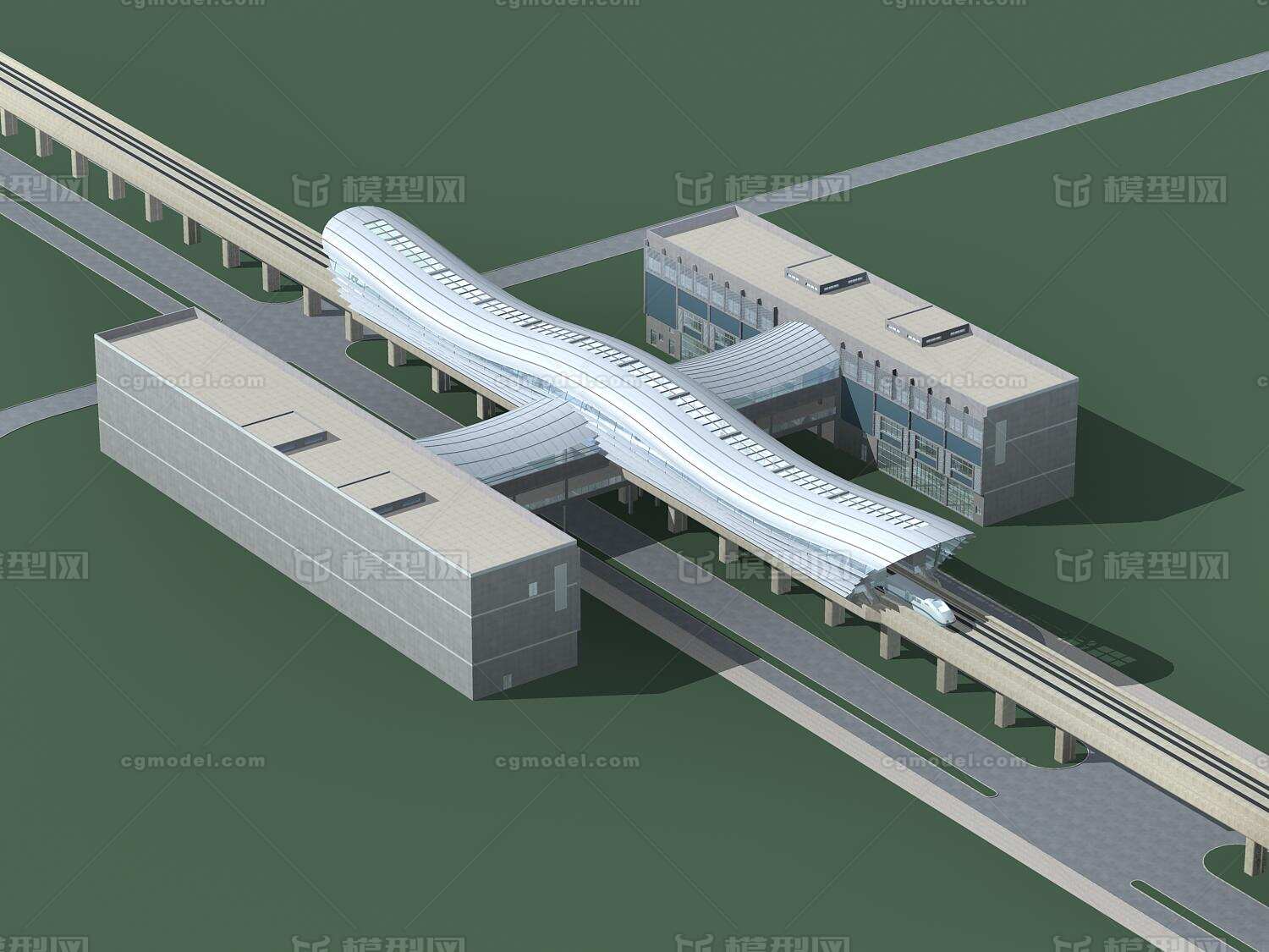 高铁站 高铁站模型 高铁 建筑 建筑模型