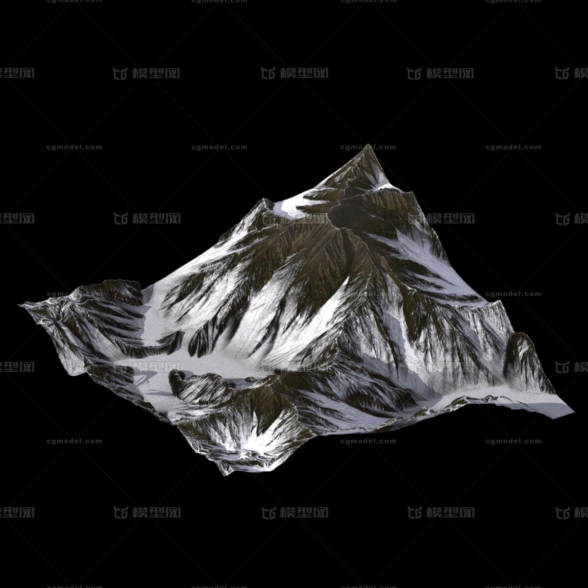 山脉 雪山 山峰_清楚_qdw作品_场景自然场景_cg模型网