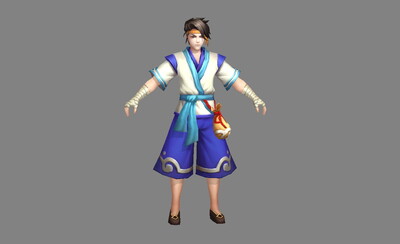 卡通 男孩 古代 男人 民众 路人 钱袋钱包