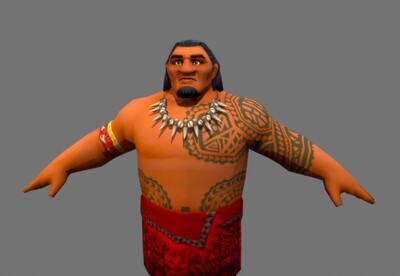 卡通 毛伊 海洋奇缘 动画角色  手绘 半神