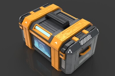 次世代 pbr 科幻金属箱 空投箱 运输箱 密封箱 补给箱 奖励箱 宝箱