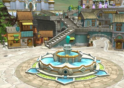 卡通城镇 q版场景 欧式广场 城堡建筑3dmax