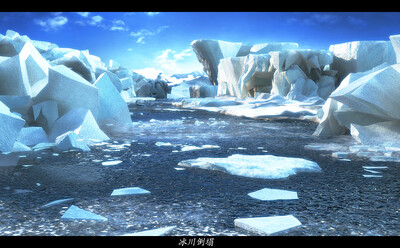 写实冰川北极场景,冰川,北极影视动画,冰川崩塌动画,浮冰,南极自然