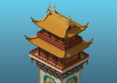 天宫 建筑 高模_十步一隐作品_建筑历史建筑_cg模型网