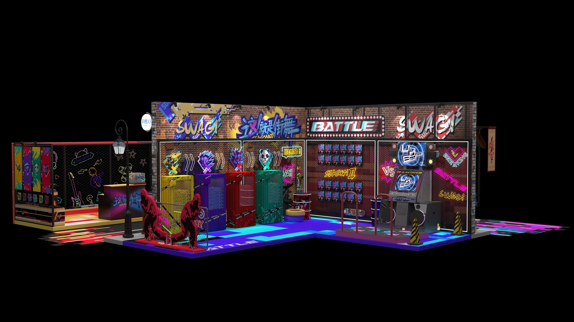 商业美陈 这就是街舞 街头 涂鸦 互动场景