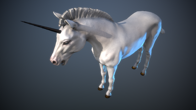 独角兽白马黑马精灵马独角马pbr天马千里马骏马宝马麒麟兽马战马马匹