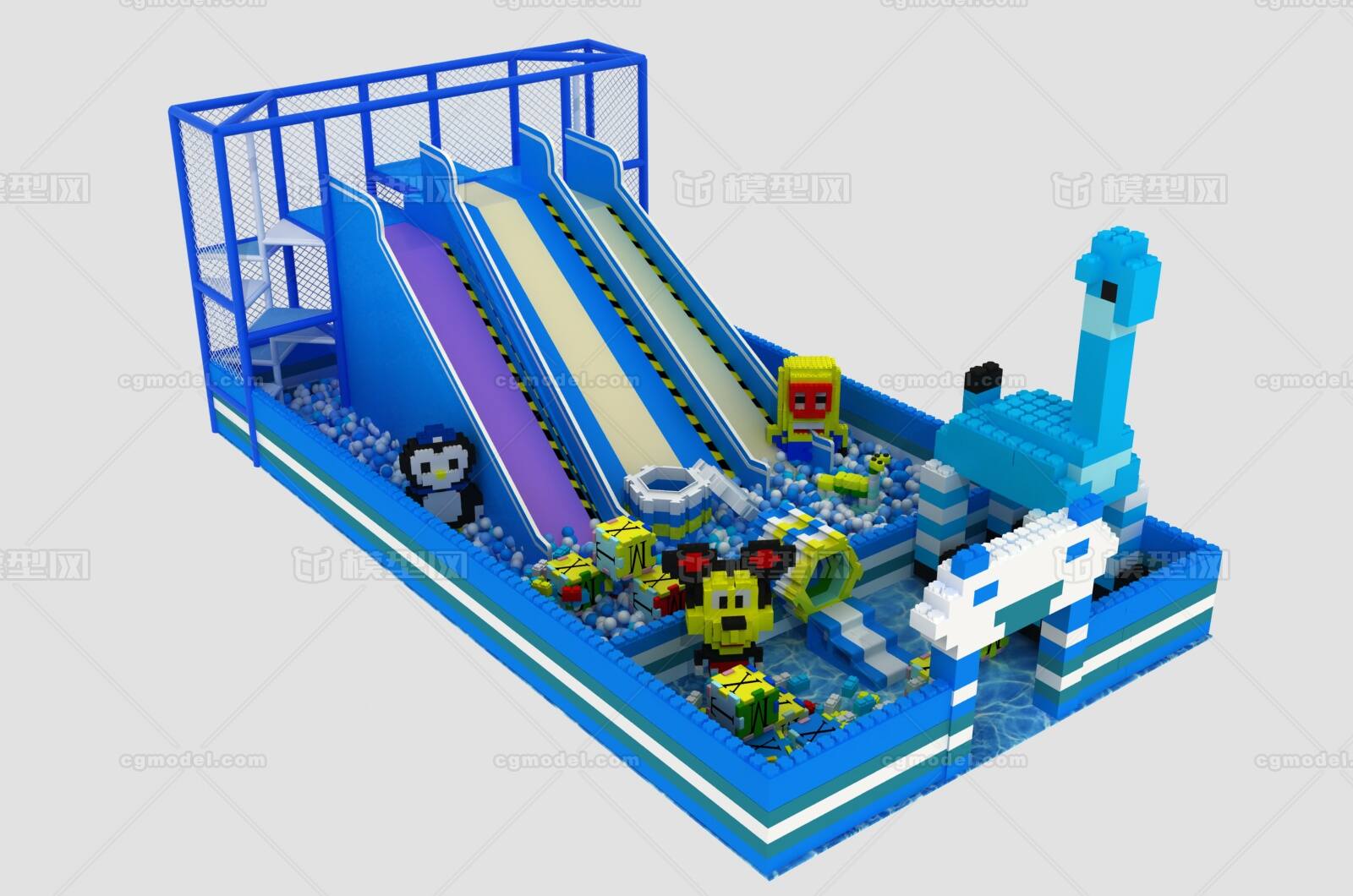 儿童乐园室内游乐场epp积木百万海洋球池大滑滑梯儿童积木乐园