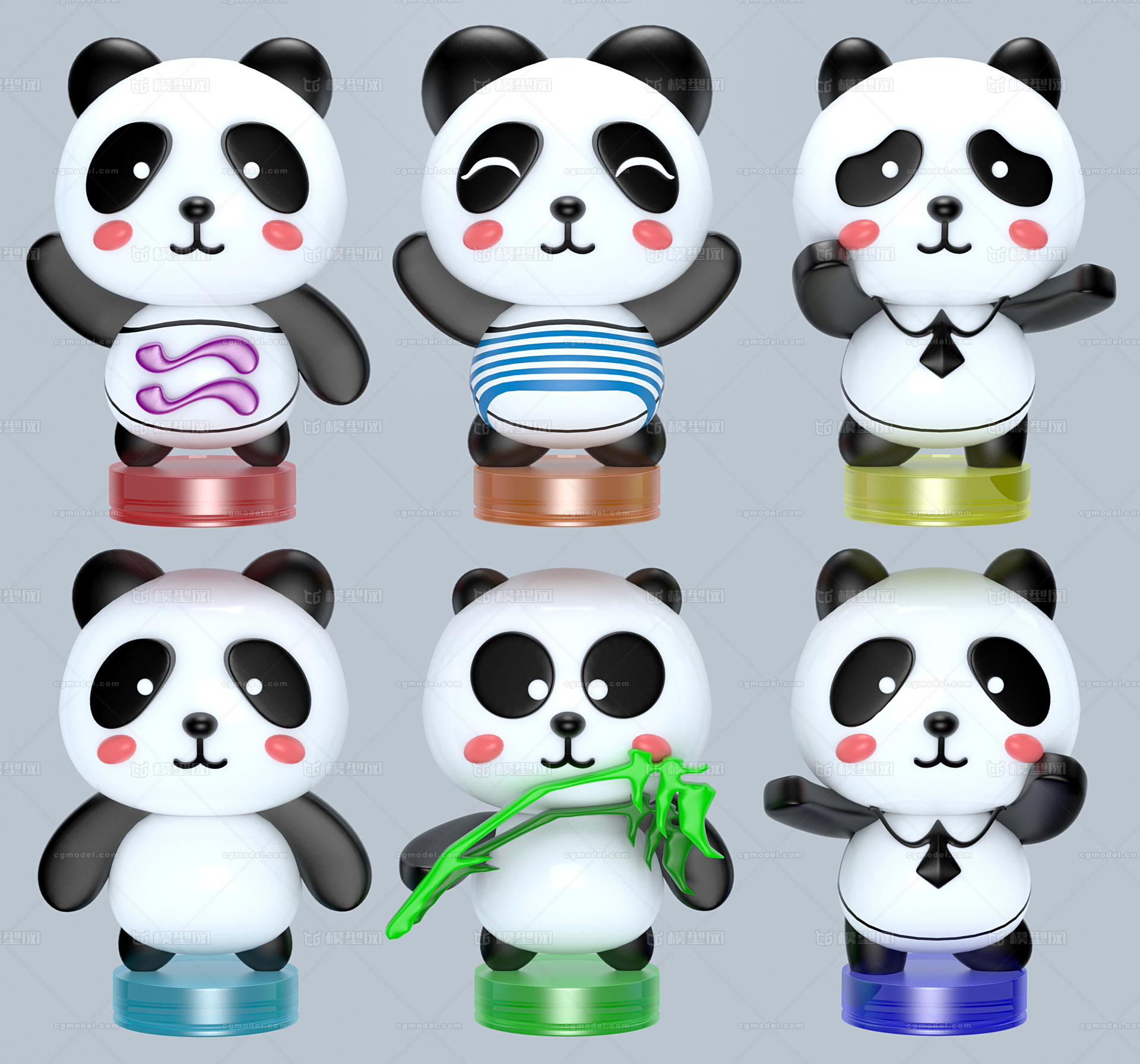 百变熊猫,手办玩具组合,熊猫,熊