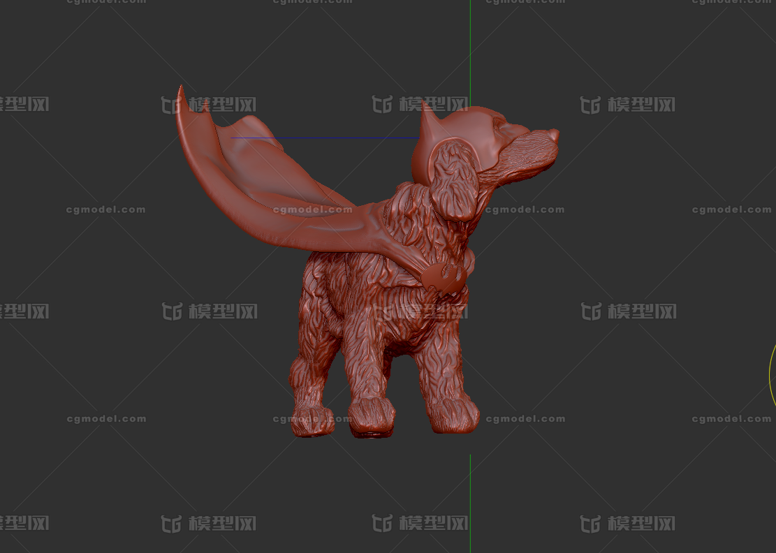 Zbrush蝙蝠侠小狗可爱犬3d打印 Cg模型网 Cgmodel 三维设计师交流互动平台 专注多品类3d模型下载 原创作品分享 软件学习