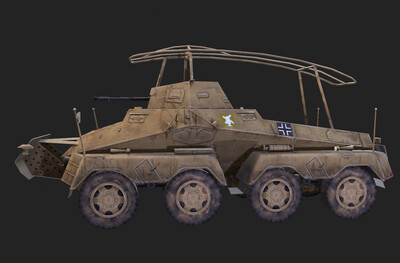 二战 德军 sdkfz232装甲车 轻型装甲车 8轮装甲车 战车 侦查车 搜索车