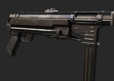 pbr 二战德国 mp40冲锋枪 mas_c5银河作品_武器枪械模型_cg模型网